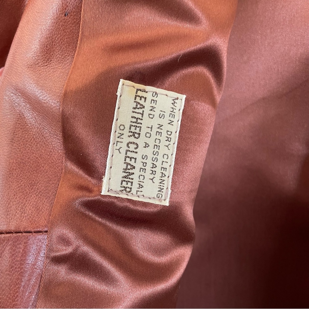 Remy Vintage Brown Leather Jacket Blazer Size 42 Long Unisex Classic Genuine - Picture 4 of 6
